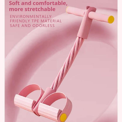 6-Strand Heavy Duty Abdominal Crunch Fitness Equipment – Leg & Core Workout, Sit-Up Assist, Home Gym Exercise, Non-Slip Foot Pedal & Resistance Bands (Portable)