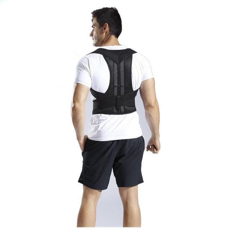 Reinforced Lumbar Posture Correction Vest, with Adjustable Back Support Straps, Shoulder and Spine Support, and Neck Stretching Device.