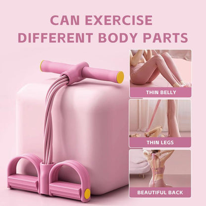 Multifunction Pedal Resistance Trainer with 6 Tubes – Stronger Resistance for Effective Training, Portable Foot Pedal Exerciser for Full-Body Home Workout, Stretching & Fitness Training